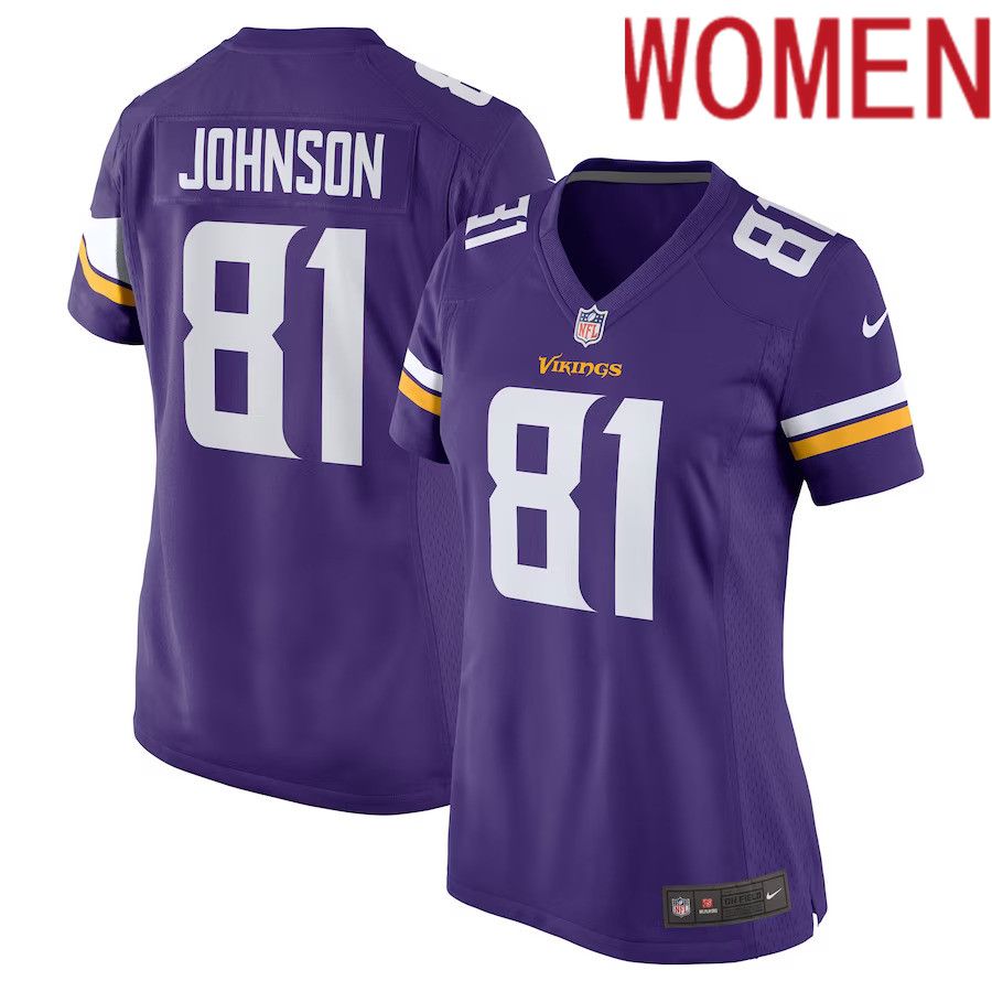 Women Minnesota Vikings #81 Bisi Johnson Nike Purple Game NFL Jersey->women nfl jersey->Women Jersey